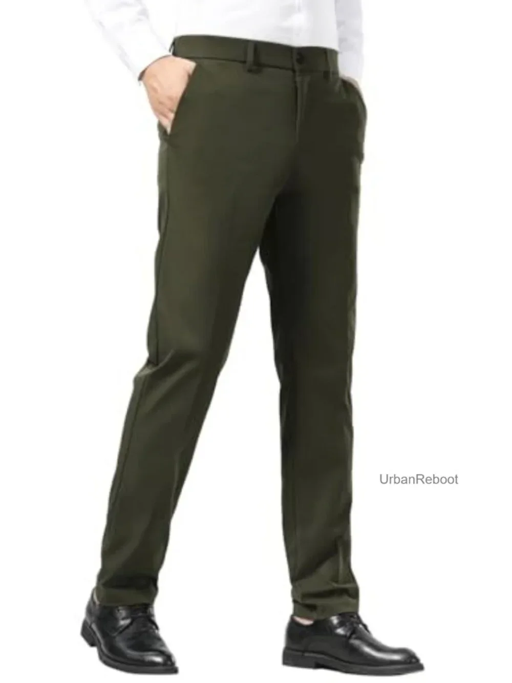 Men's Slim Fit Stretch Dress Pants Wrinkle Free Khaki Trousers